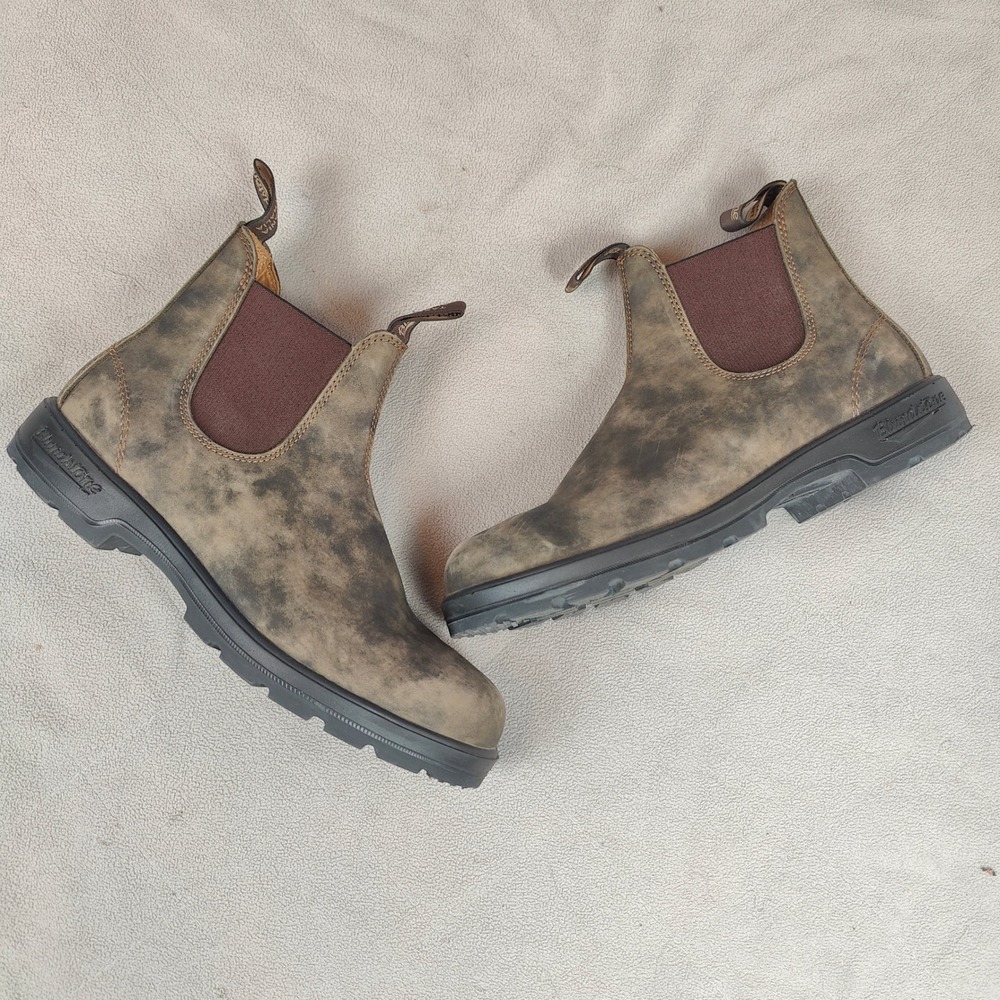 Blundstone Classics 585 Boots Mens 9 US 10 Rustic Brown Leather Chelsea Pull On - Picture 3 of 12